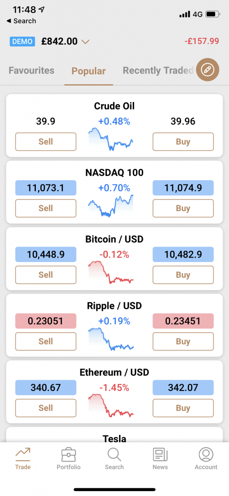 capital.com stock app demo mode