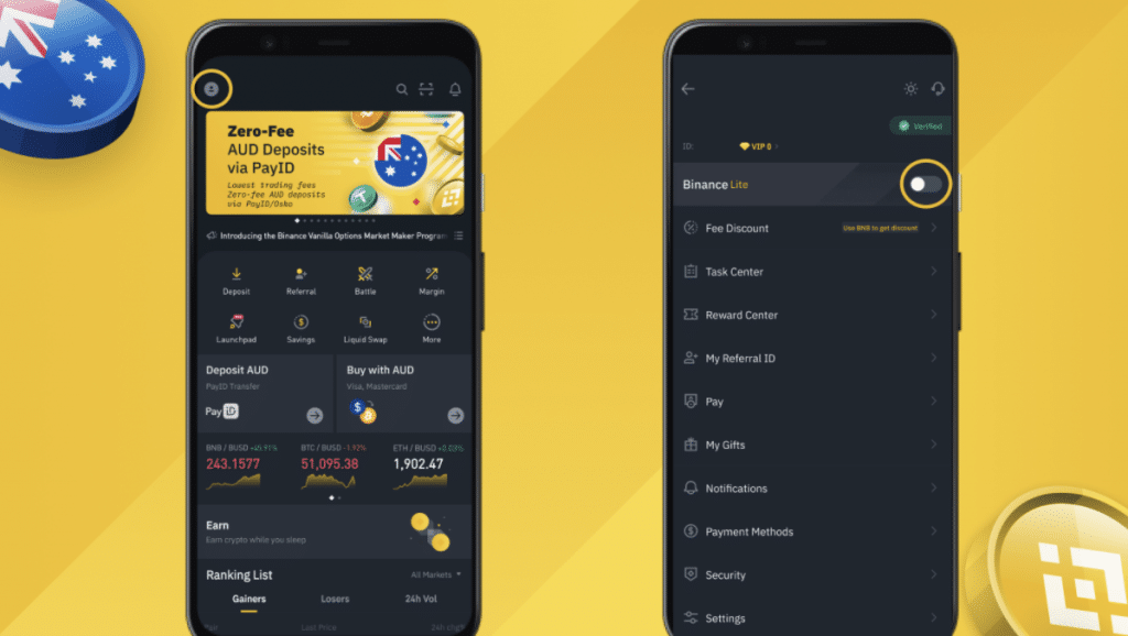 Binance app AUD