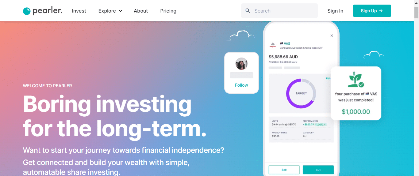 pearler website homepage