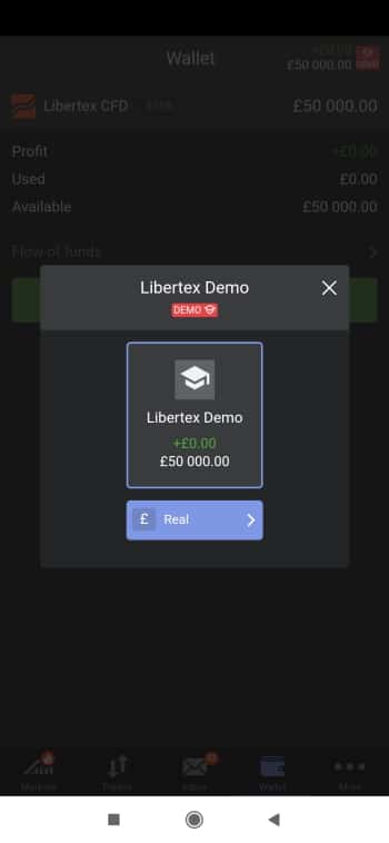 Libertex demo account