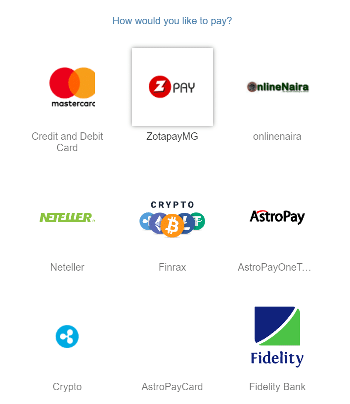 payment options