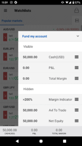 Forex.com app account details