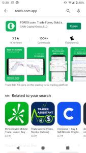 Forex.com app on the Google Play Store