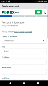 Create a Forex.com account