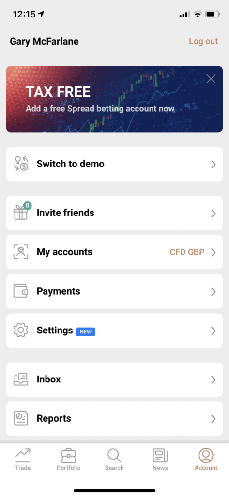 capital.com stock app landing page