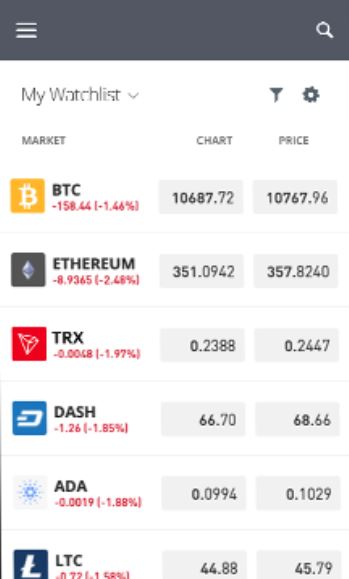 crypto watchlist app