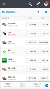 eToro Commodities Mobile App