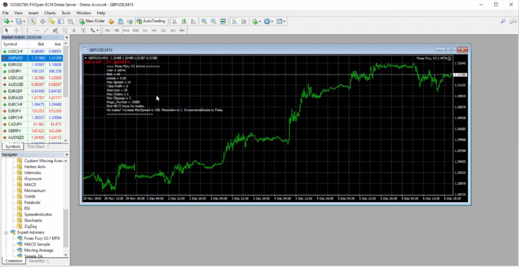 forex fury trading interface