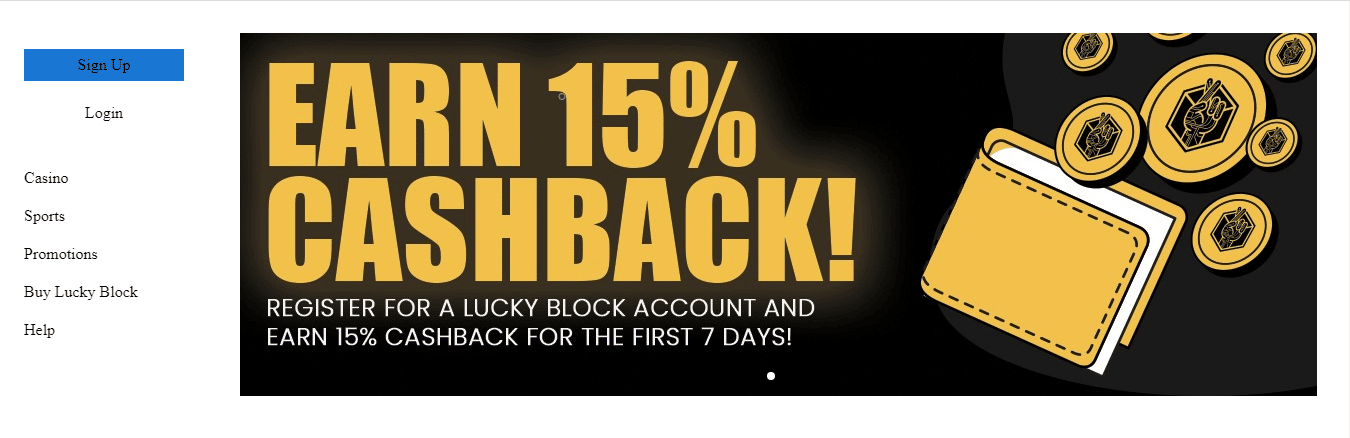LuckyBlock homepage