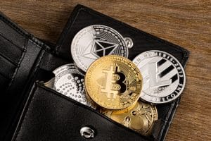 A wallet with cryptocurrencies