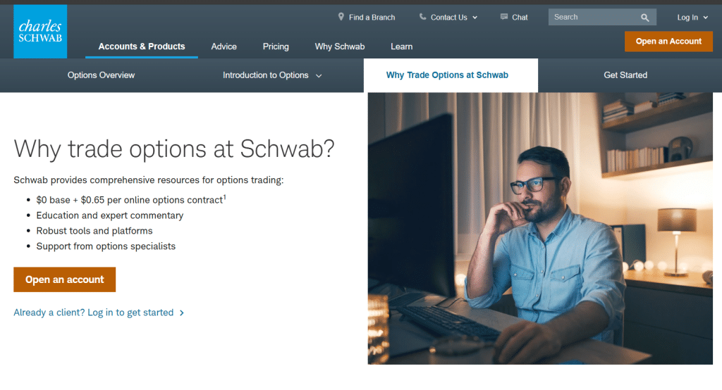 Charles Schwab home page