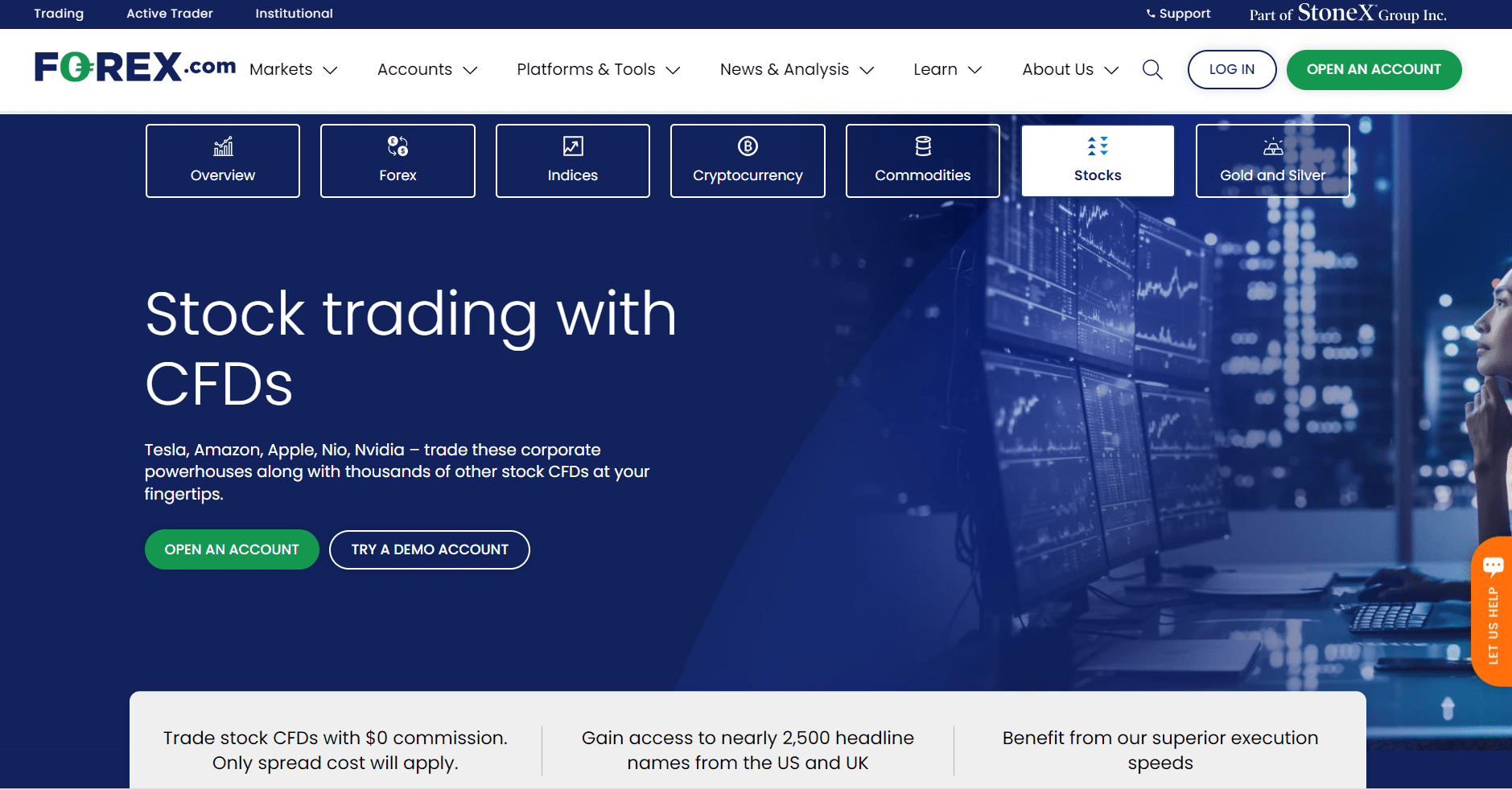 Forex.com CFD homepage