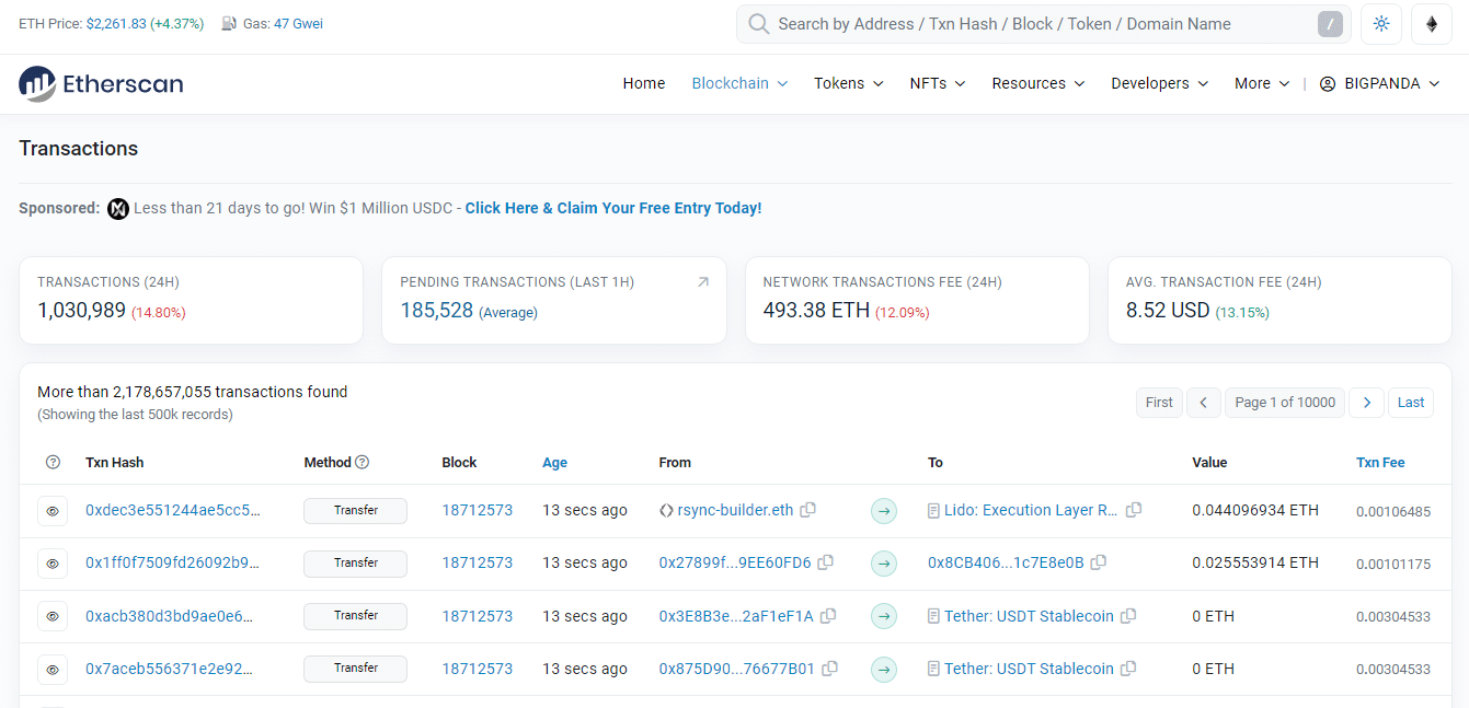 Etherscan Transactions