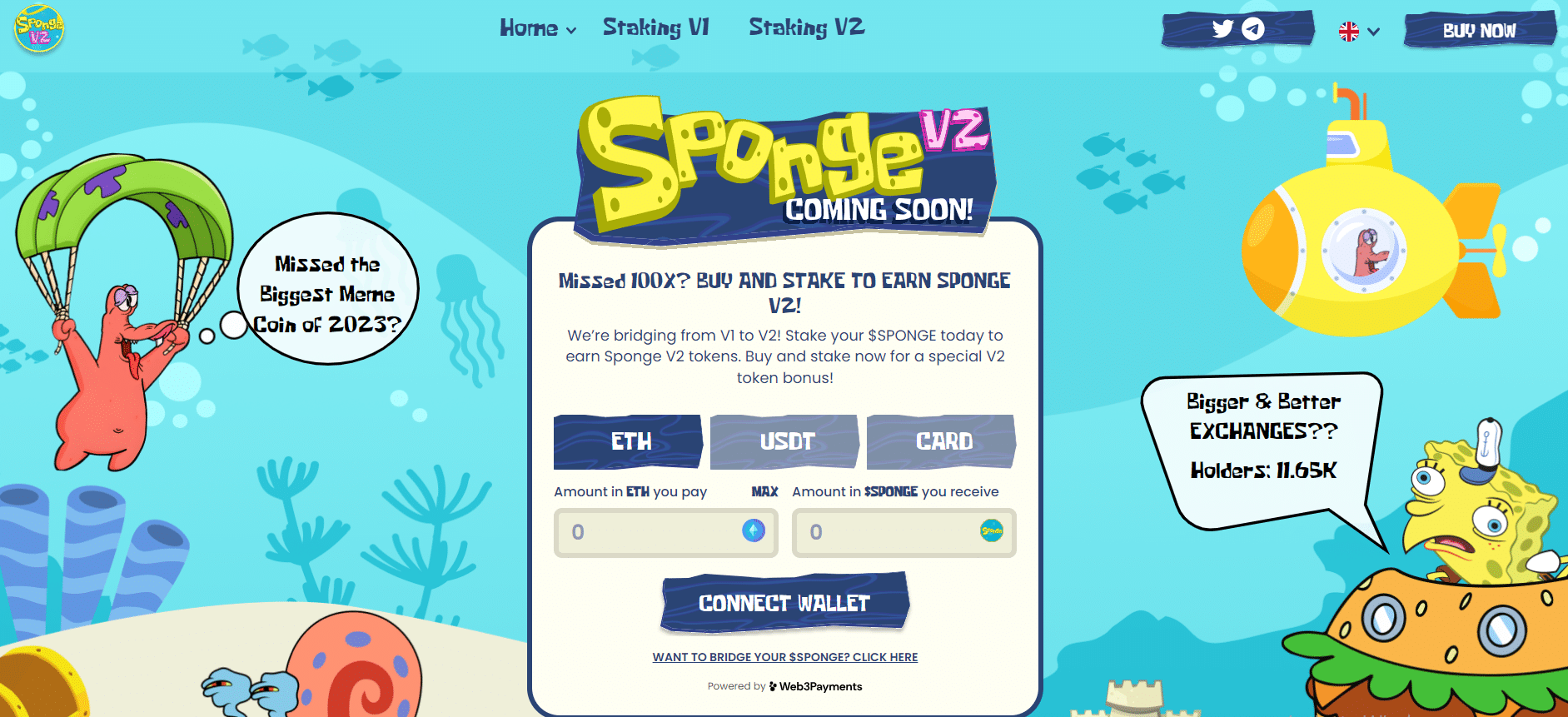 SpongeBob v2 homepage